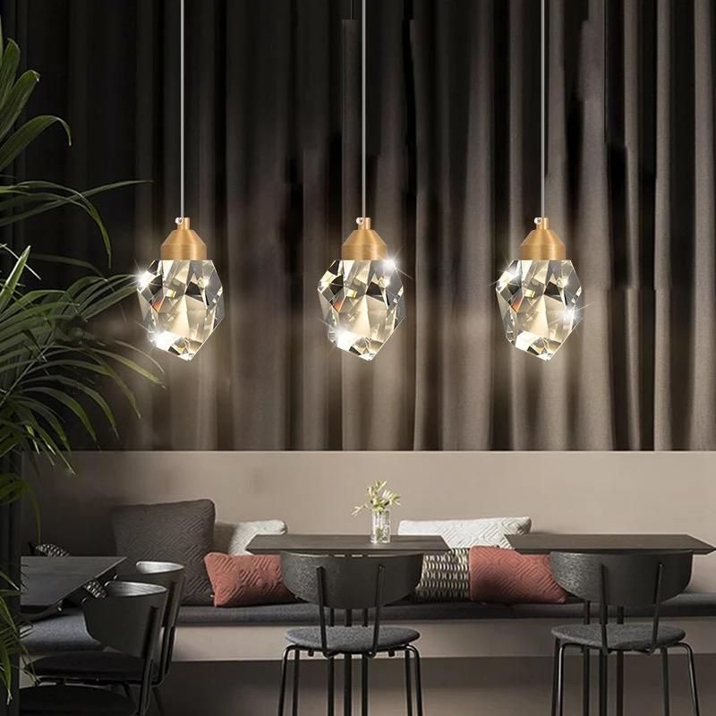 Lampu Gantung Kristal Set Unik Mewah Unik Lampu Meja Makan Minimalis Crystal Hanging Lamp Lampu Dapu
