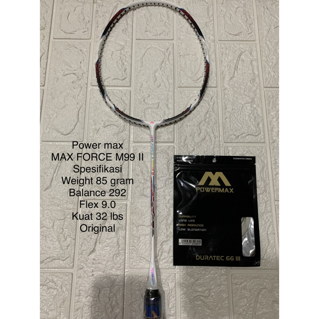 Raket badminton POWER MAX MAX FORCE 99 III GEN III KUAT 32 lbs ori