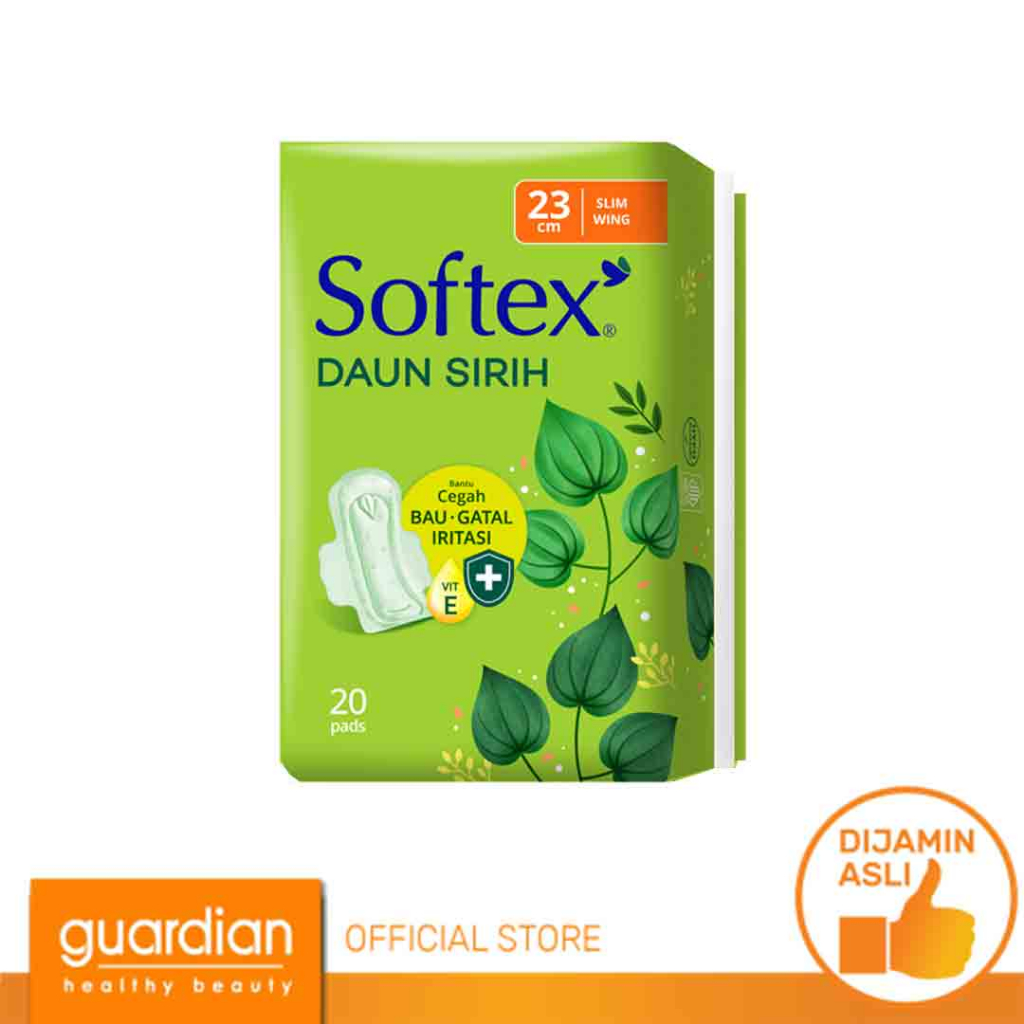 Softex Daun Sirih + Vitamin E 23cm 20s - Pembalut Daun Sirih Siang