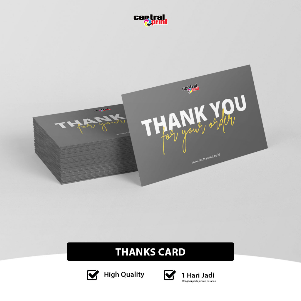 

Thank You Card Custom Cetak 1 sisi Art Carton 230 / Kartu Ucapan/ Kartu nama