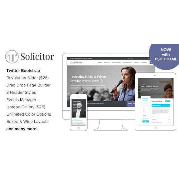 Solicitor - Law Business Responsive WordPress Theme