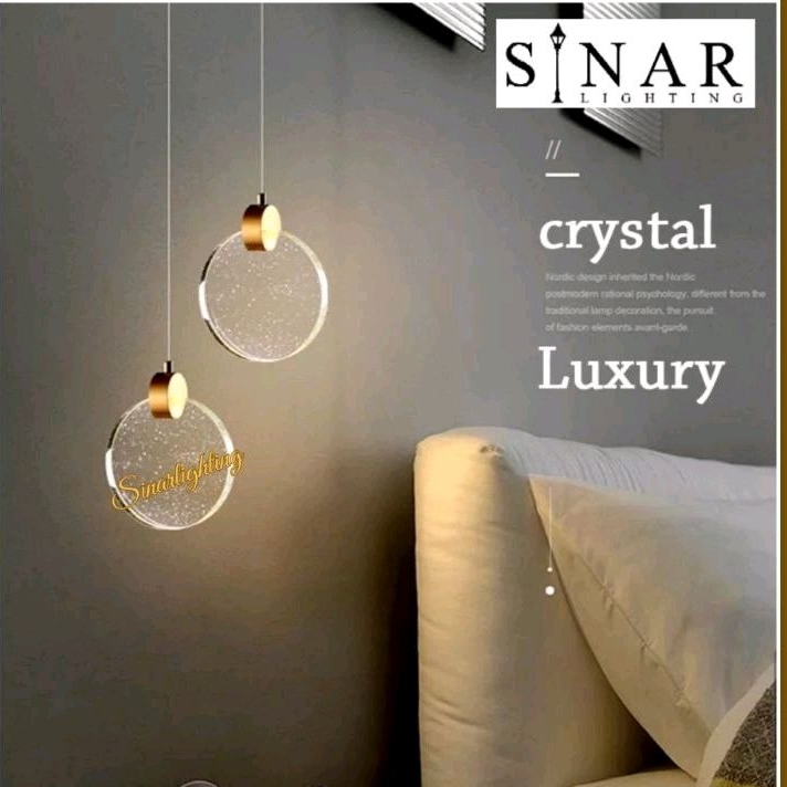 Lampu gantung tunggal Elegan kristal bulat D80066