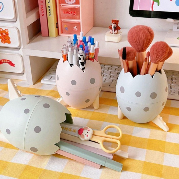 

Day7 Dino Egg Telor Telur Tempat Pensil Lucu Pen Stand Bulpen Make Up Storage Egg Aksesoris Sekolah