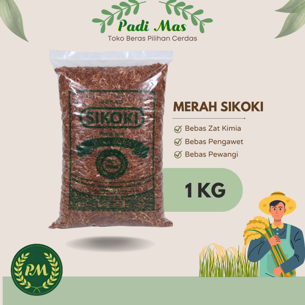 

Beras Merah Sikoki 1 kg / Beras Merah Super 1kg / Beras sehat cocok untuk diet