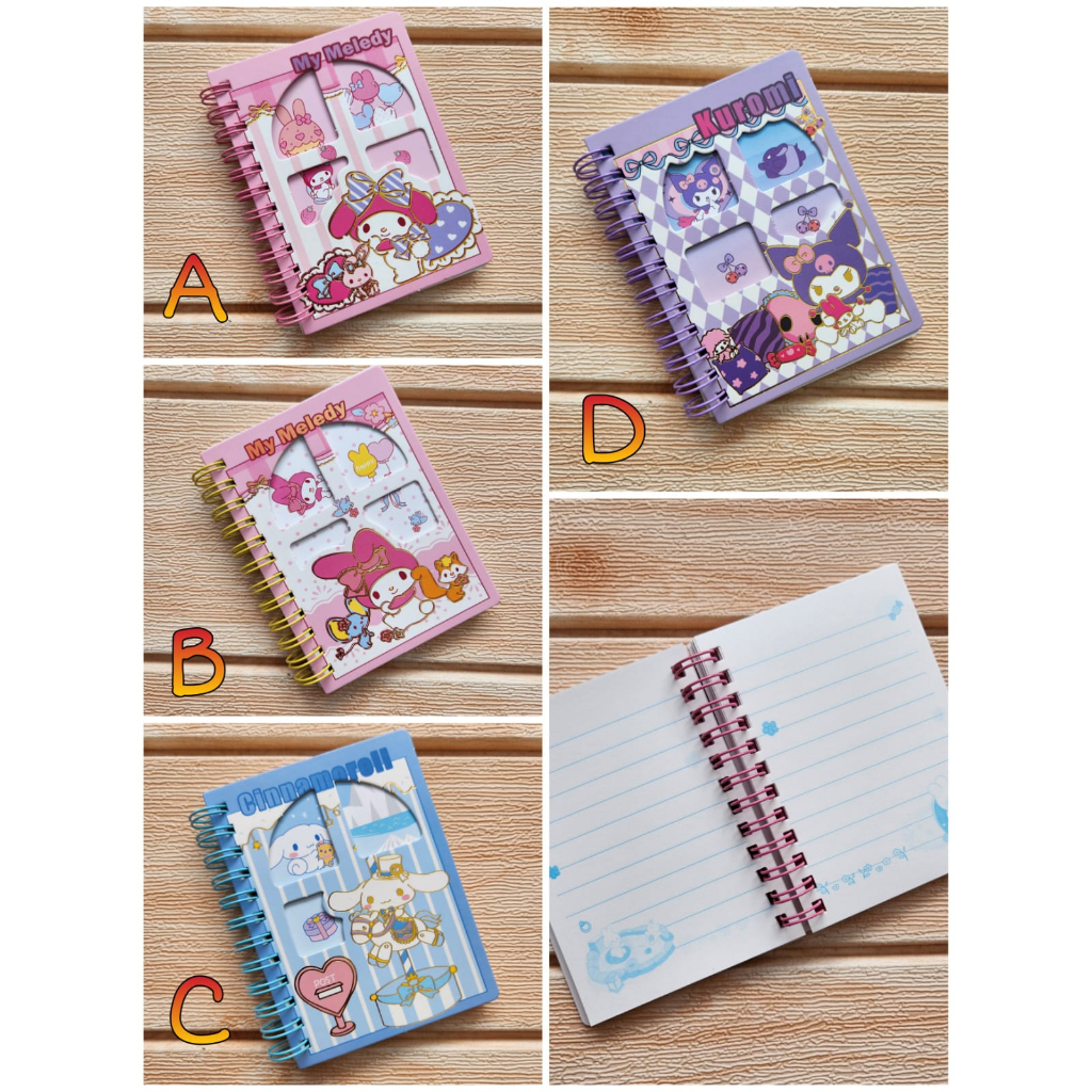 

NOTEBOOK RING MODEL JENDELA MELODY KUROMI (11X8)