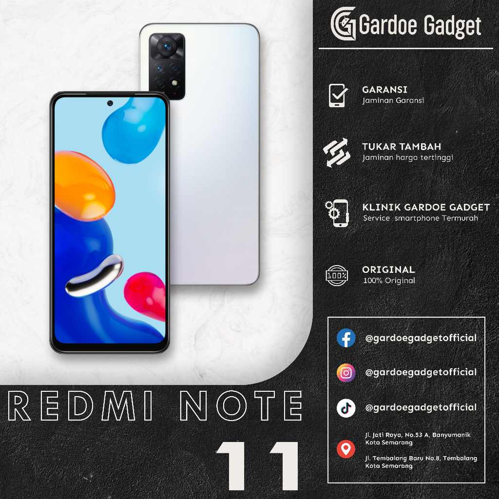 Xiaomi Redmi Note 11  | 4/64GB & RAM 6/64GB ORIGINAL | HANDPHONE SECOND Full Set | HP SEKEN HP BEKAS