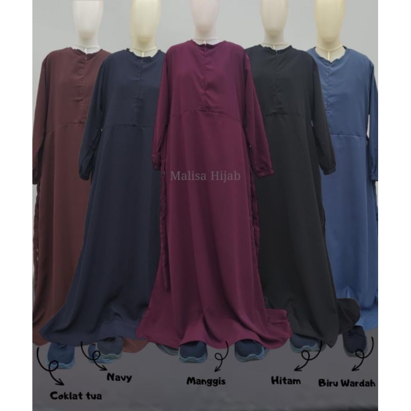 GAMIS POLOS WOLFIS GRAND A LENGAN KARET PREMIUM RESLETING BUSUI FRIENDLY | Resleting busui Tali ping