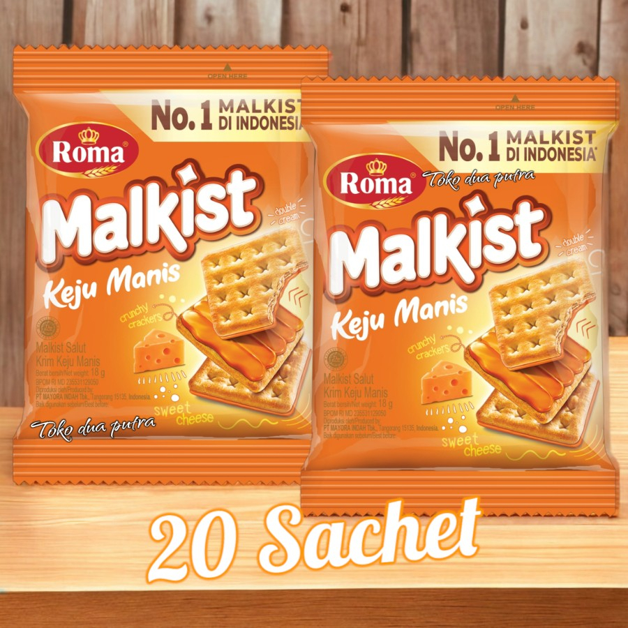 

Roma.malkist keju manis 2 renceng ( 20 sachet )