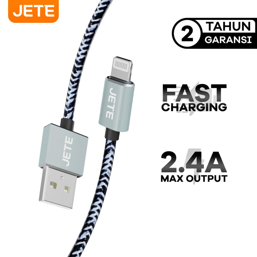 Kabel Data Lightning JETE RAZORS 2.4A Fast Charging - Garansi Resmi 2 Tahun