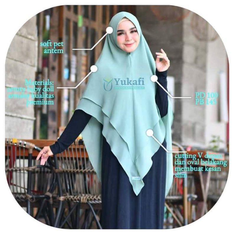 hijab Khimar syar'i Ceruti bebydol/hijab 2layer
