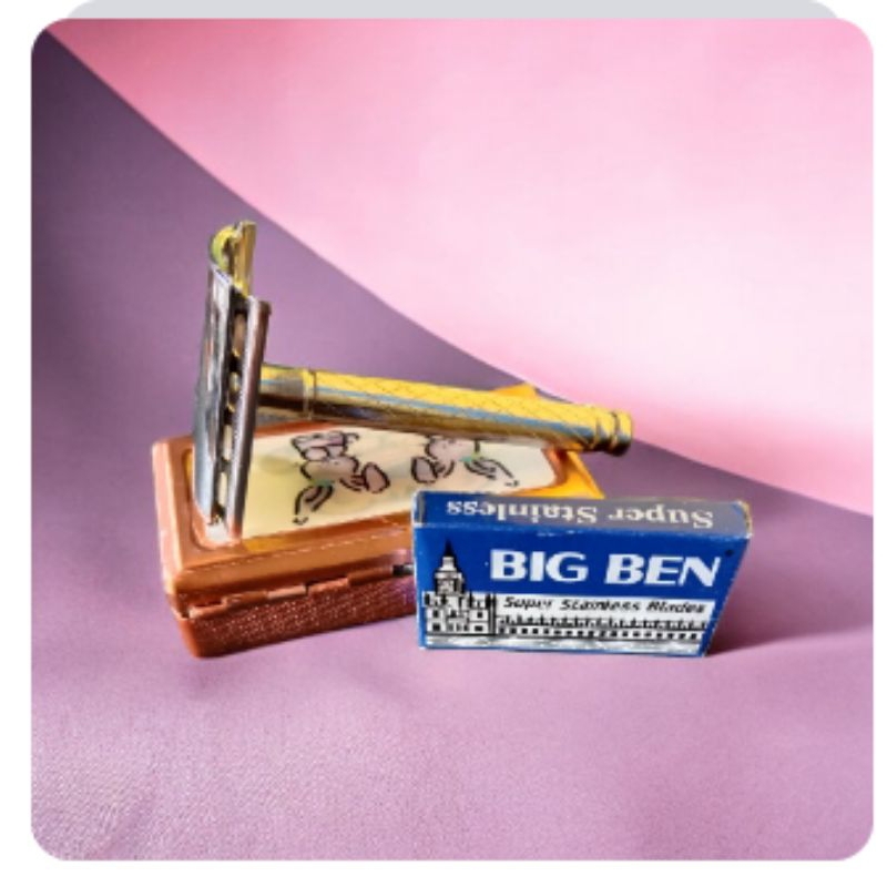 isi ulang silet alat Cukur kumis jenggot plus silet alat cukur krokan jenggot kumis jadul besi