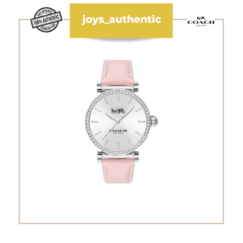 Jam tangan wanita coach 14503550 silver pink 34mm woman watch authentic original