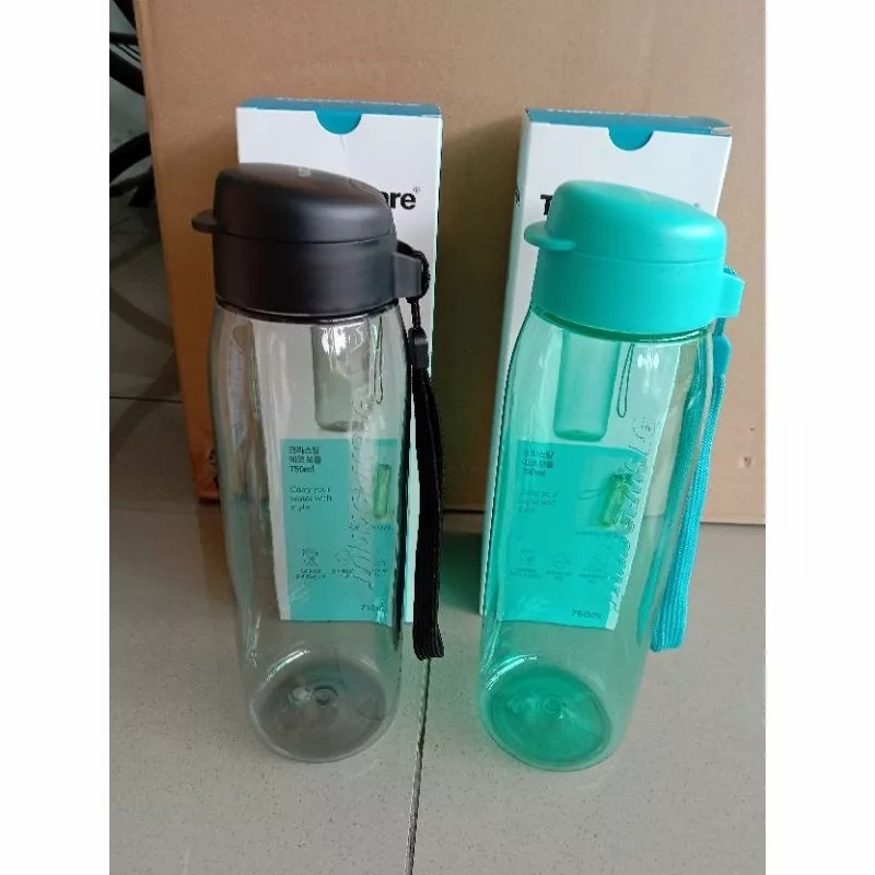 Botol minum tupperware h2go 750ml straw (1) h 2go