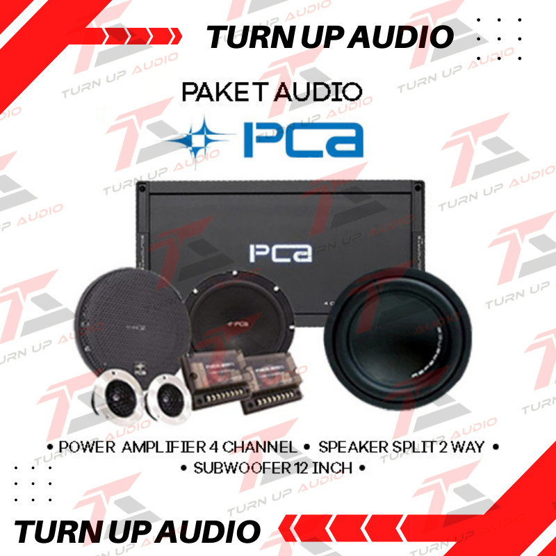 Paket Audio Mobil Full Set PCA Power 4 Channel Sub 12 Inch Split 2-Way original bergaransi resmi