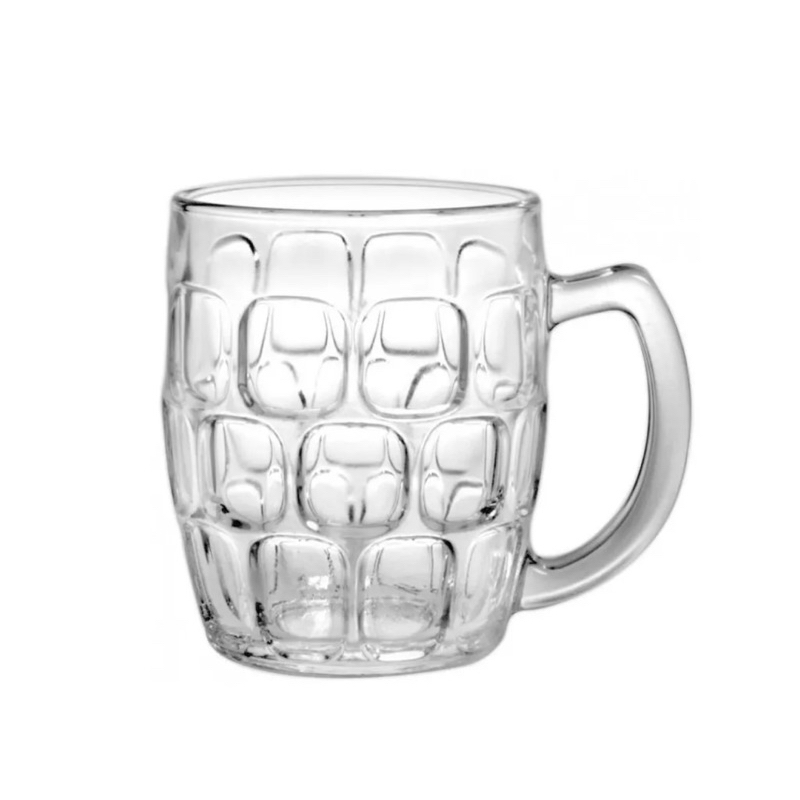 gelas mug kaca bening jumbo gagang / gelas minum BM570