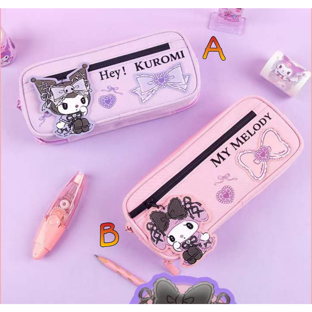 

TEMPAT PENSIL 2 SUSUN 3 RESLETING KANVAS ORI KUROMI MELODY (2X5X8)
