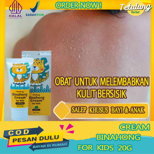 Cream Oles Kulit Bersisik, untuk Melembabkan Kulit Anak - Binahong Crean Kids Salep Penghilang Kulit