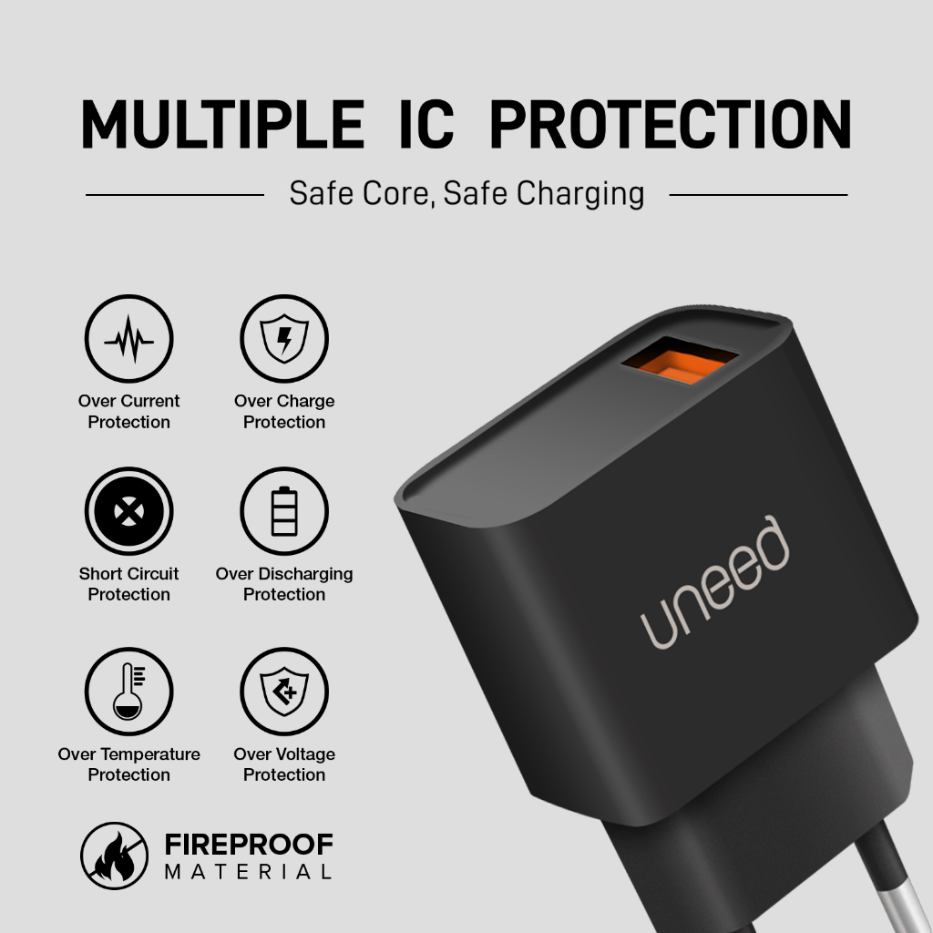 Uneed Quickplug Wall Charger Quick Charge 3.0 Max 18Watt Uch411