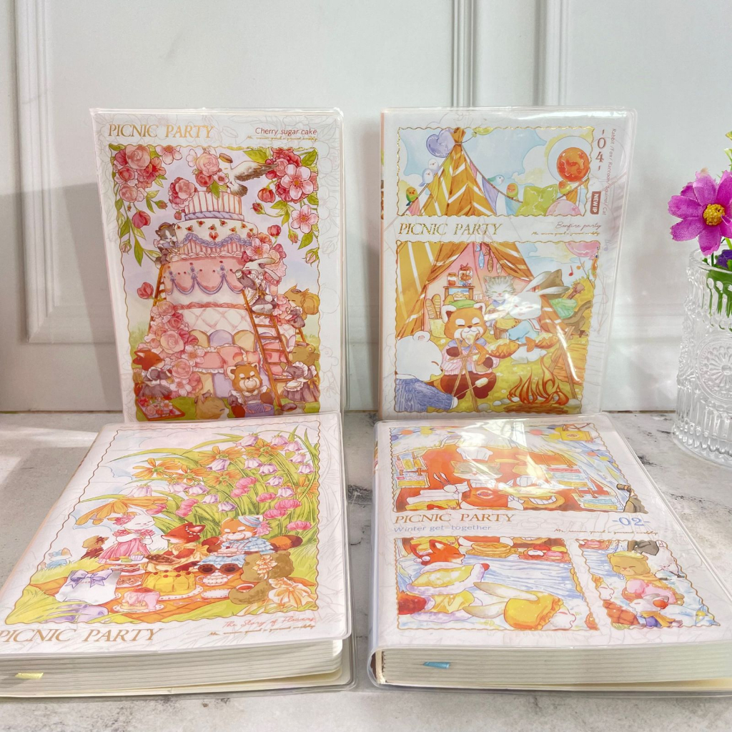 

Diary Harian Motif Bunny Ukuran A6 Hard Cover 100 Lembara - PICNIC PARTY Kertas Full Color Warna - buku kunci tulis notebook diari jurnal lucu unik warna warni random kartun