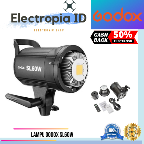 GODOX SL60W SL-60W+SOFTBOX GODOX 60X90 - PAKET LAMPU LED GODOX SL 60W