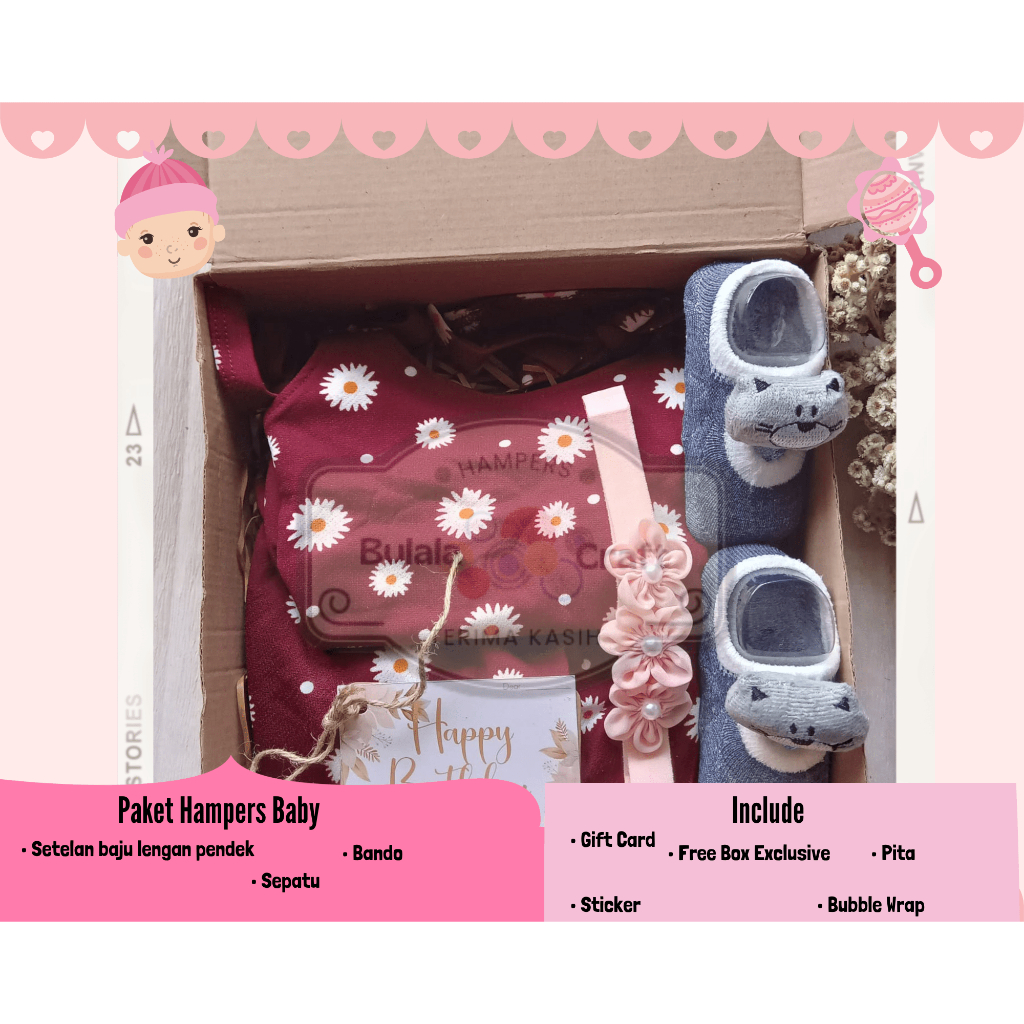 

Hampers dan Kado Gift Box Baby New Born 0-12 Bulan Setelan Anak Felice