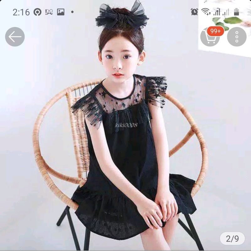 preloved dress hitam anak perempuan gaya korea