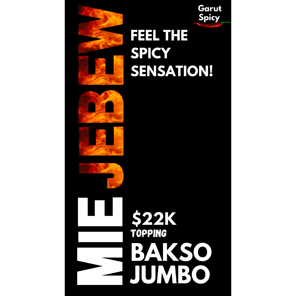 

Mie jebew super pedas topping bakso jumbo