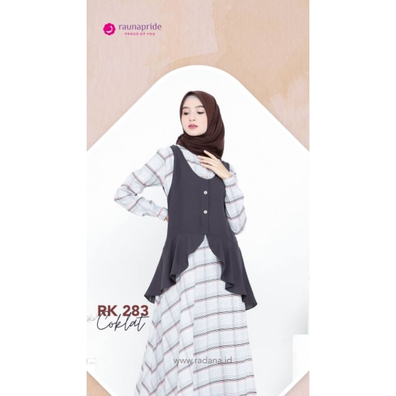 GAMIS WANITA RK 283 COKLAT BY RAUNA SER 125K