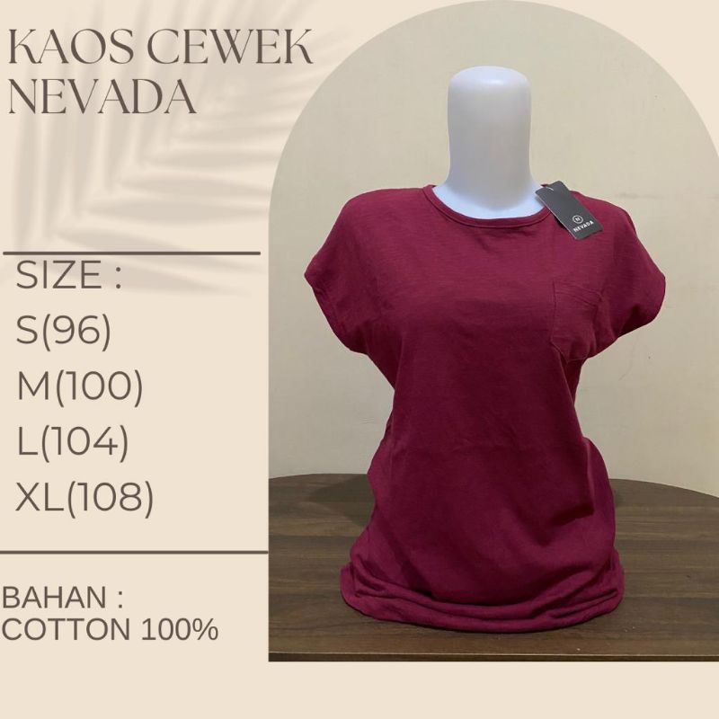 KAOS NEVADA LENGAN PENDEK/KAOS POLLOS/KAOS PENDEK WANITA