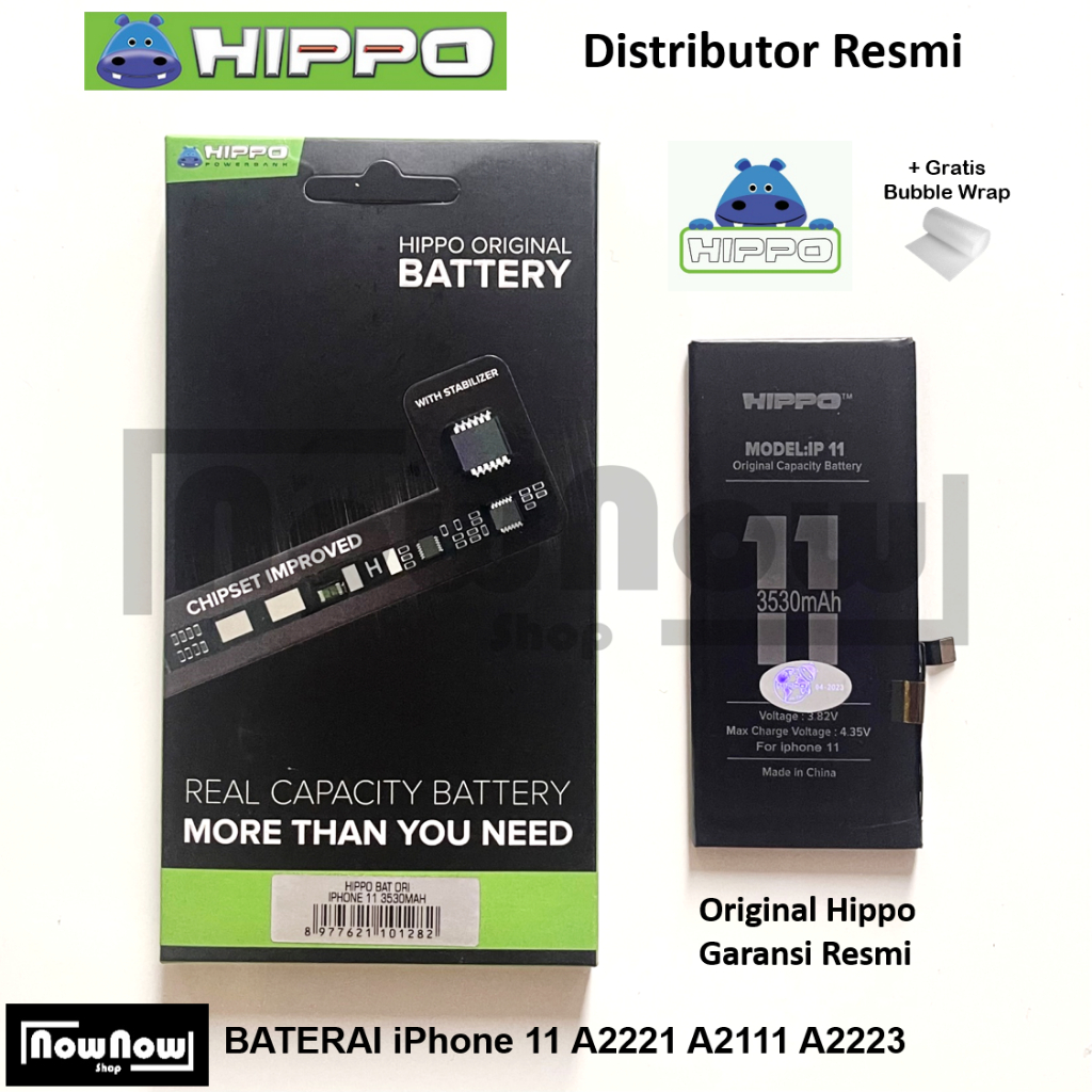 Baterai Hippo iPhone 11 A2221 A2111 A2223 Original Batre Batrai Battery HP Garansi Resmi