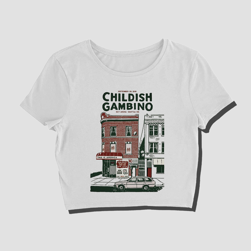 Childish Gambino Vintage Style Crop Top Tee