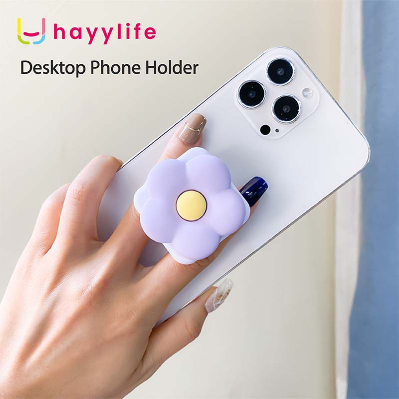 SOOKA Holder Hanphone  berbentuk Bunga  - Holder dudukan handphone berbentuk Bunga dengan cermin dibalik nya dan dapat ditarik, Holder dudukan handphone sebagai desktop portabel yang rekat serta  dilengkapi cermin HL-CAC867