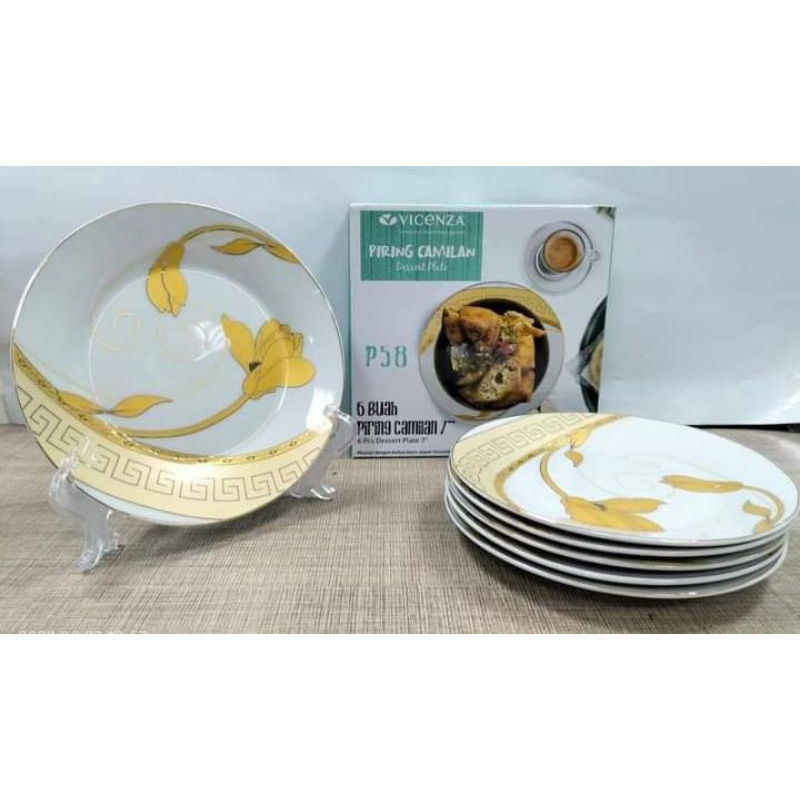 Piring Kue 7 inch Keramik Vicenza Set 6pcs P-58