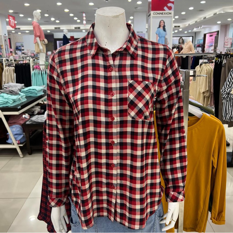 GEELA Kemeja Wanita Motif Kotak Big Sale S - XXL