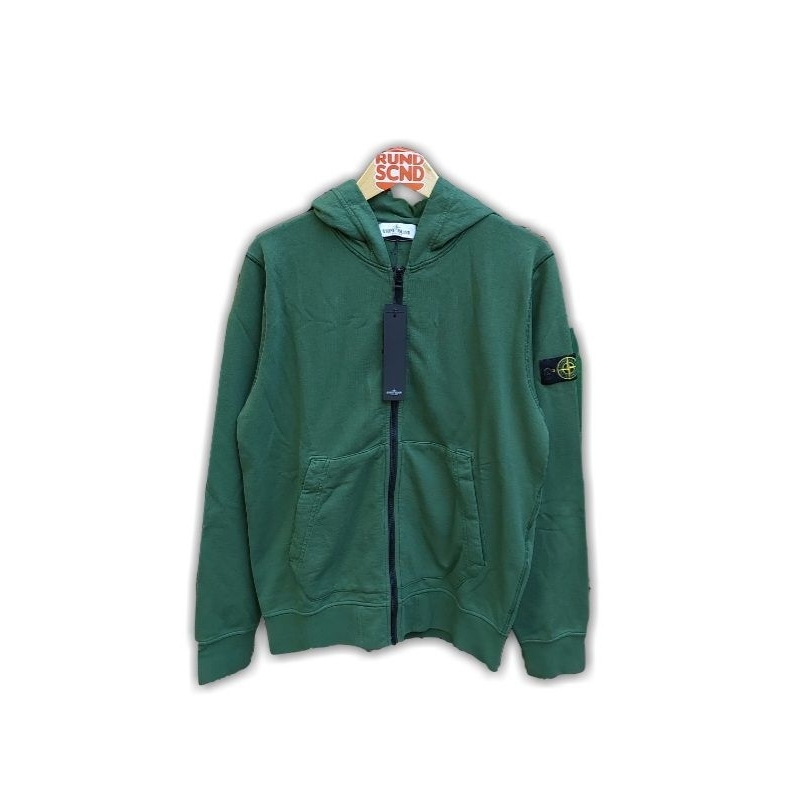Stone Island Junior Original Zip Hoodie dark green
