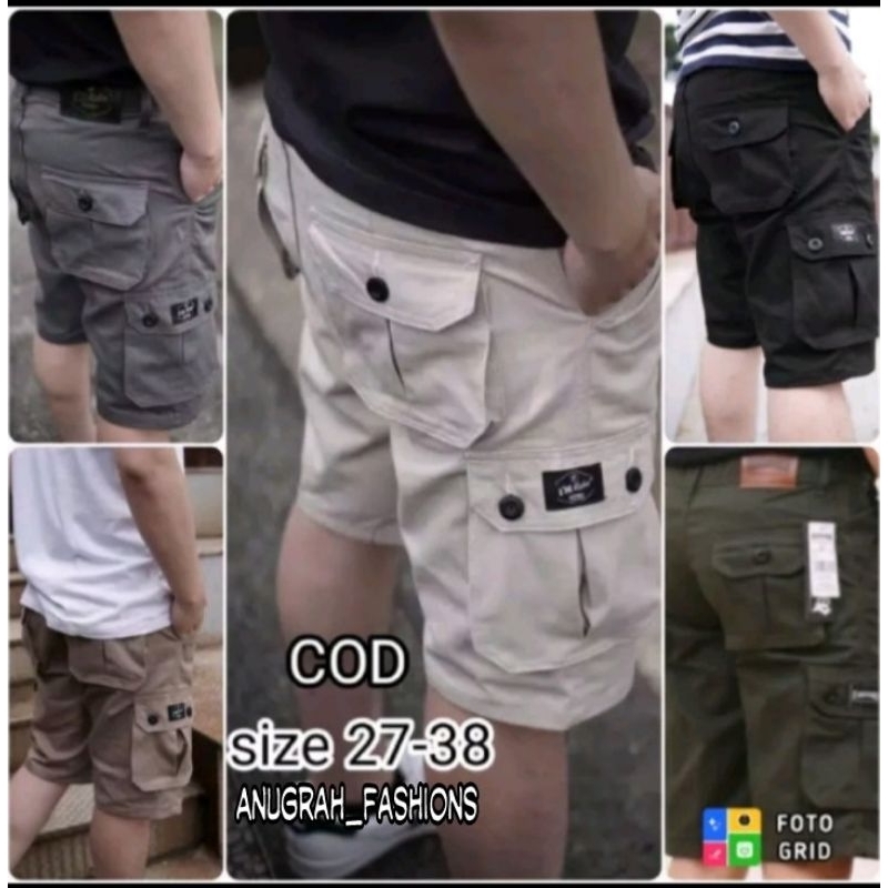 [BISA COD] CELANA CARGO PENDEK PRIA KIMPUL KUALITAS PREMIUM SIZE 27-38