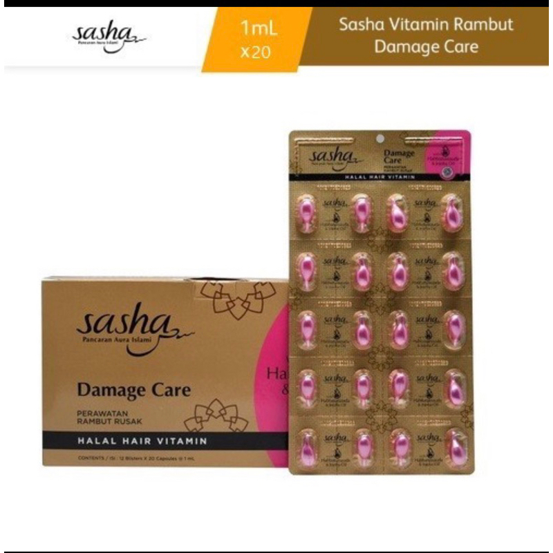Sasha Hair Vitamin Damage Care Mini Blister isi 20 Capsul