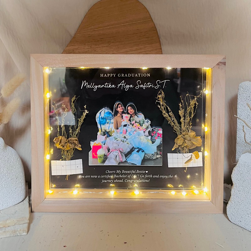 KADO DRIED FLOWER BUNGA KERING 6R CUSTOM HADIAH KADO UNIK UNTUK BESTIE | KADO COWOK | HADIAH CEWEK |