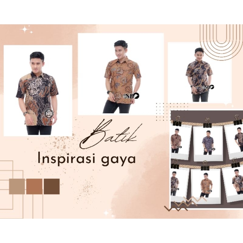 Batik Pria Modern Lengan Pendek Premium Keren Dewasa Murah Anak Muda