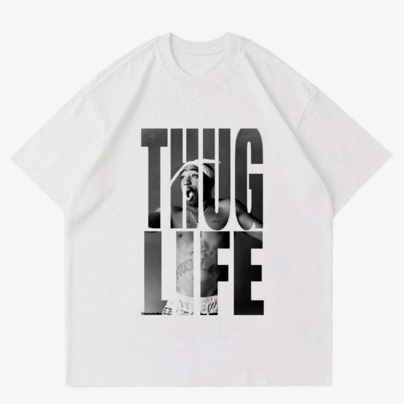TSHIRT VINTAGE RAP - 2 PAC THUG LIFE | KAOS VINTAGE RAP - 2 PAC THUG LIFE UNISEX