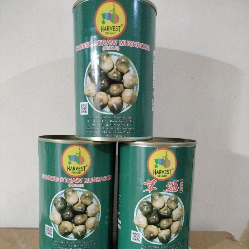 HARVEST STRAW MUSHROOM ( WHOLE ) 425 gram.