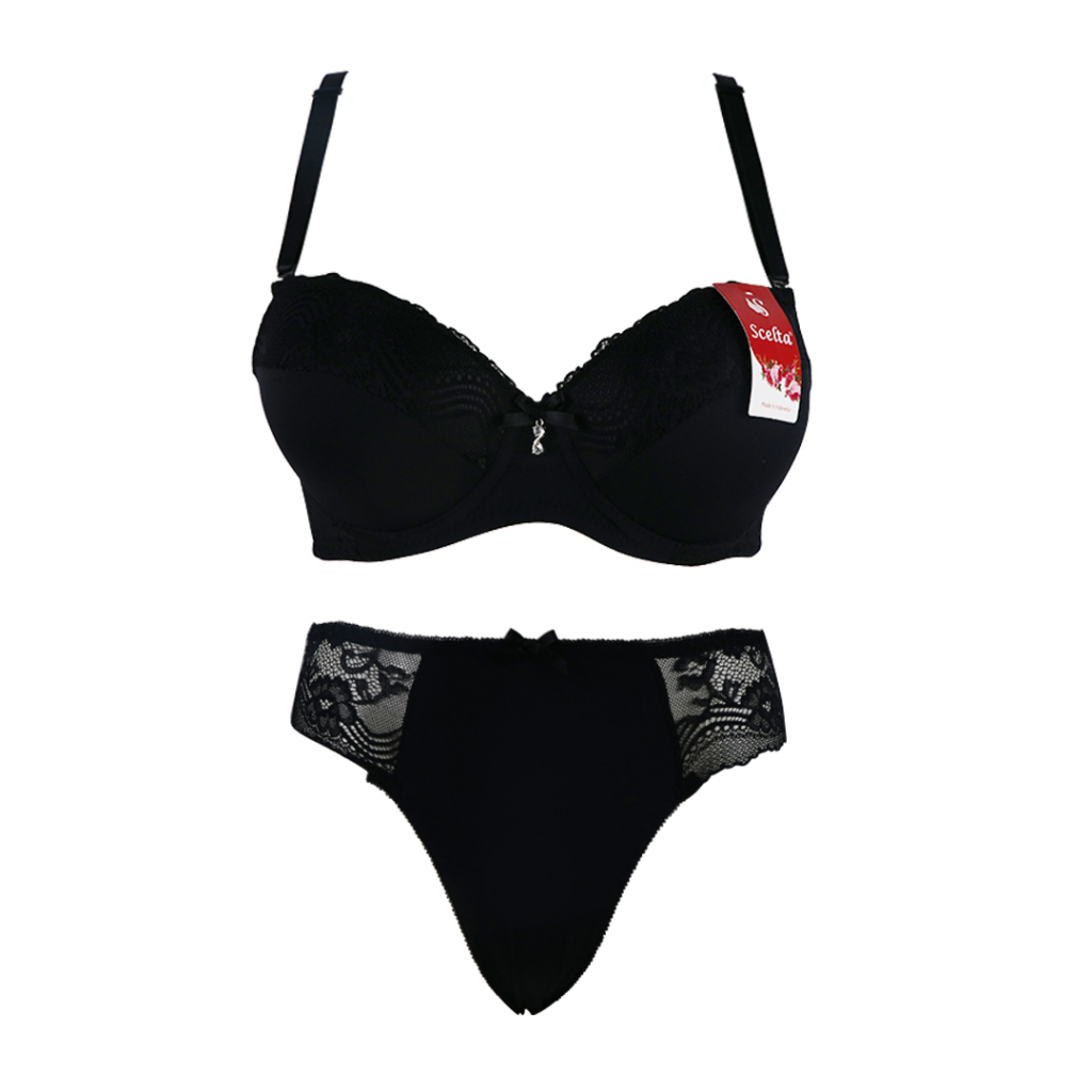 Scelta - Setelan Bra Dan Celana Dalam Pakaian Dalam Wanita Cd Semi Transparan Bh Sc 1815 Set
