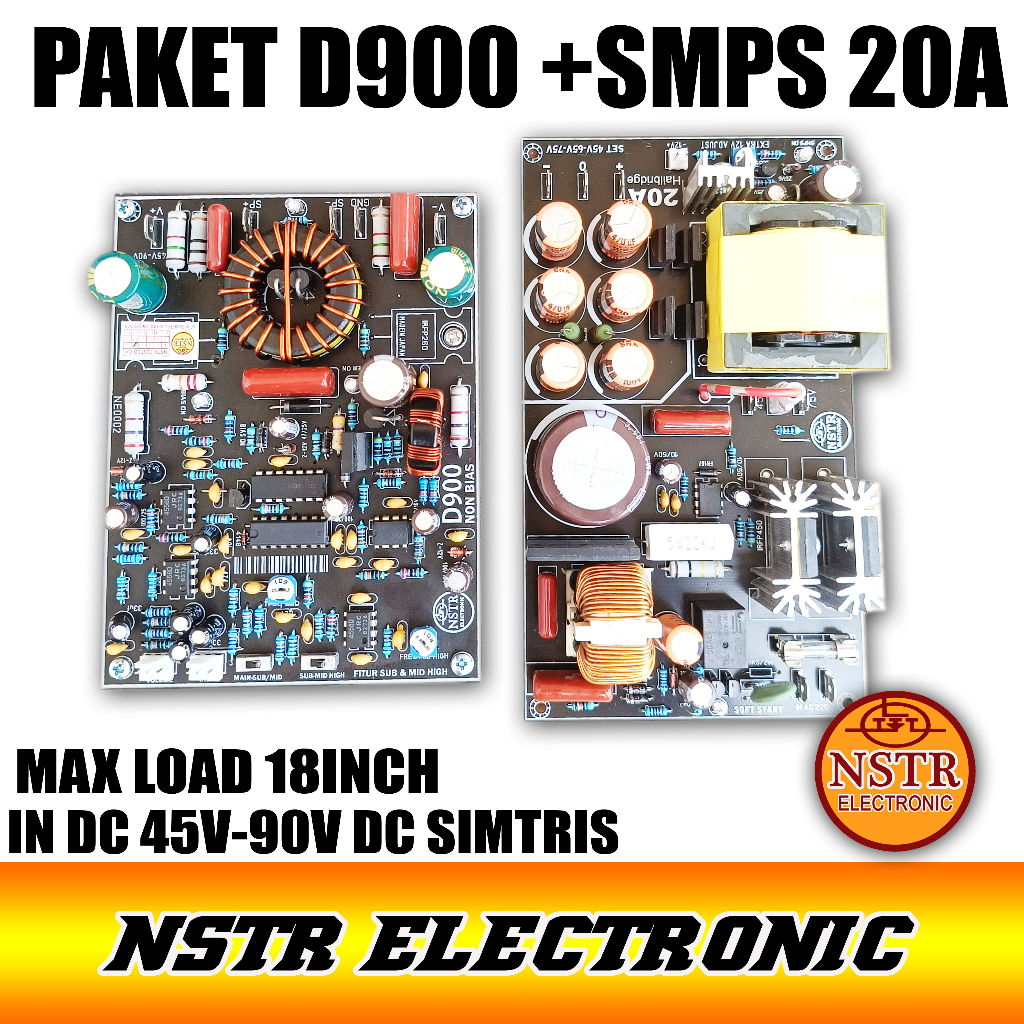 PAKET AUDIO D900 NON BIAS DENGAN SMPS 20A