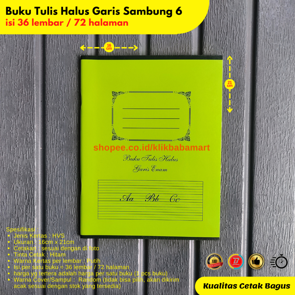 

Buku Tulis Garis Sambung 6 - belajar menulis sambung