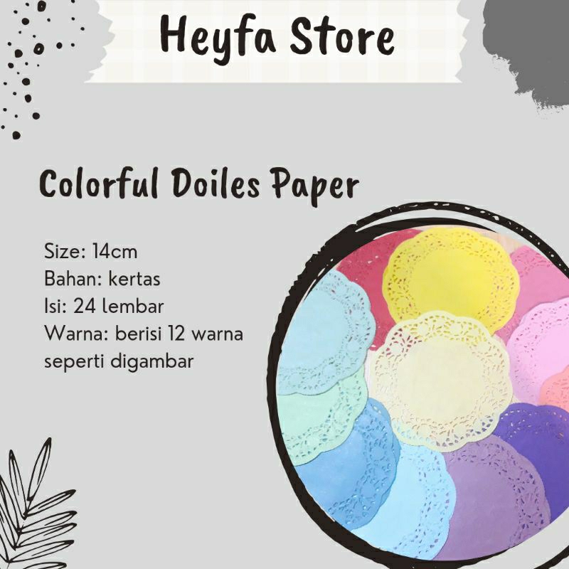 

Heyfa Store- Colorful Doiles Paper isi 24 lembar