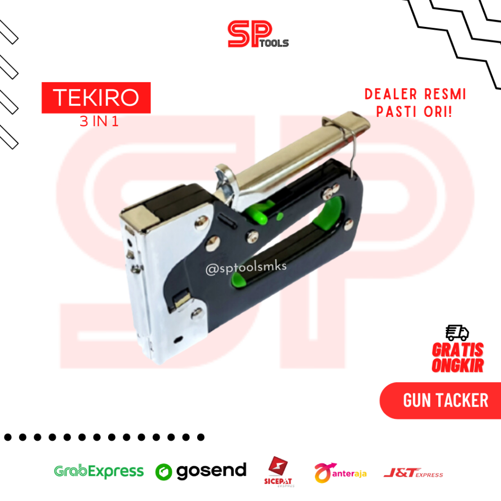 

GUN TACKER TEMBAK / JEPRET / ALAT STAPLES GUN 3 IN 1 TEKIRO GT-SG16723