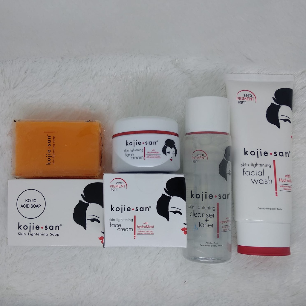 Paket Lengkap Kojie San / Kojie san 4 In 1 Lightening Face Cream / Lightening Cleanser + Toner 100 m