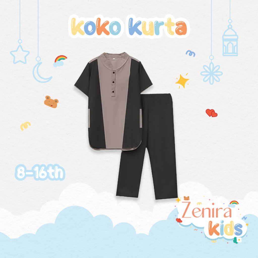 Zenira Official | Baju Muslim Setelan Koko Anak Usia 8 - 16 Tahun-1