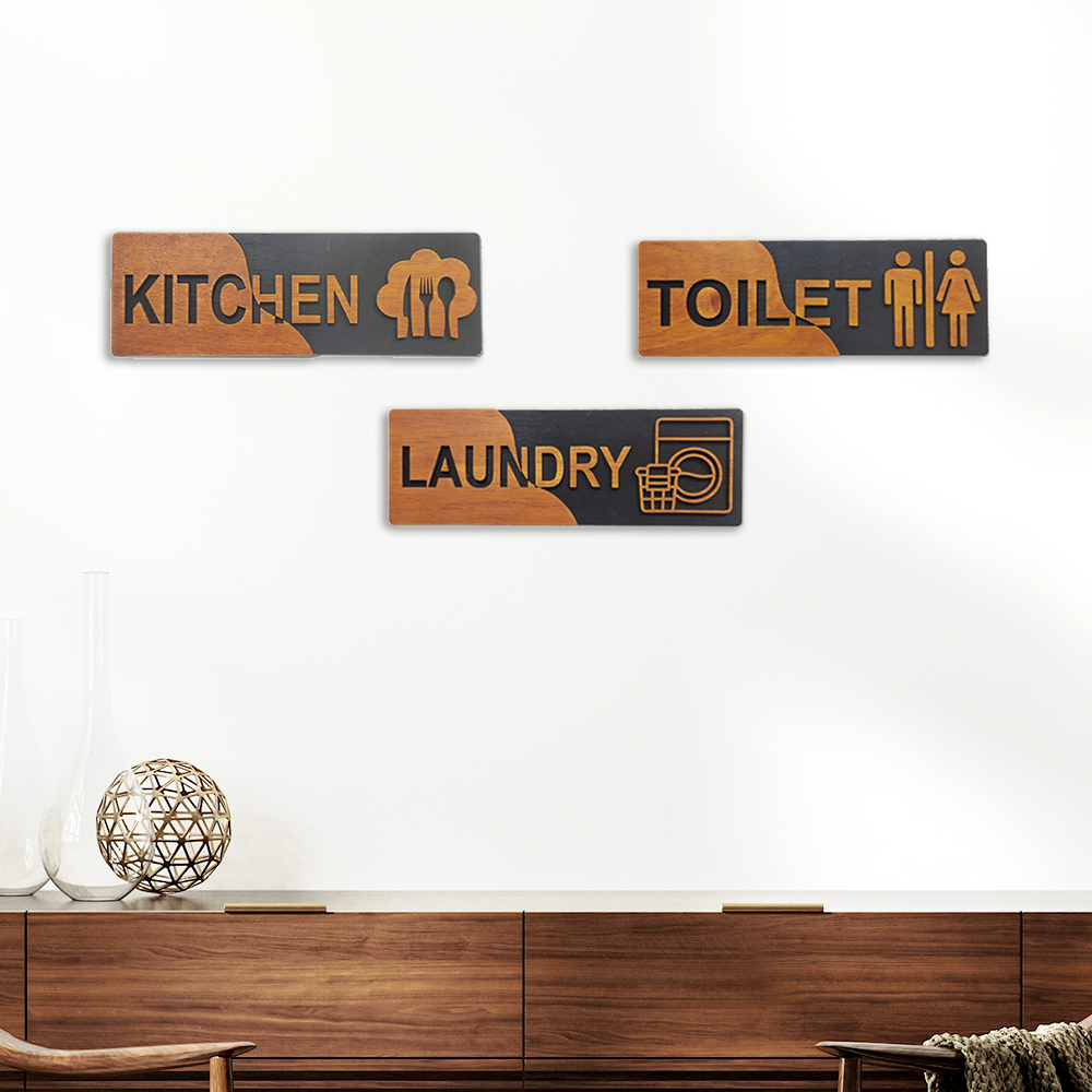 Walldecor Hiasan dinding kayu dekorasi dapur minimalis pajangan rumah dekorasi Toilet Pajangan tulis