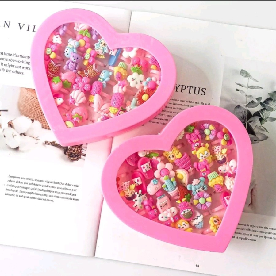 EM Cincin kotak love isi 36 pcs cincin anak